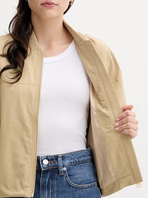 Tommy Hilfiger kurtka bomber kolor zielony przejściowa oversize WW0WW45619 - zdjęcie produktu nr 2