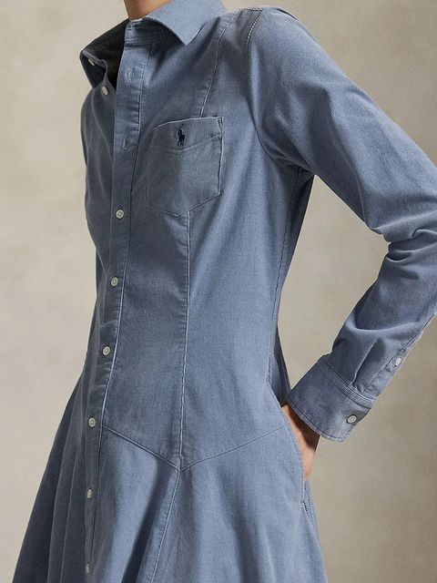 Polo Ralph Lauren sukienka bawełniana kolor niebieski mini rozkloszowana 211972069 - zdjęcie produktu nr 2