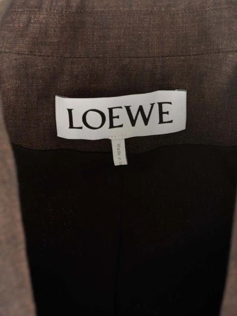 LOEWE linen single-breasted blazer - Brown