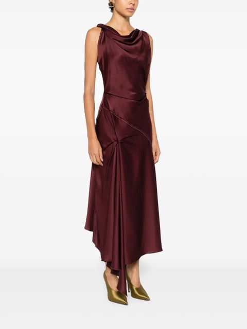 Victoria Beckham Posy draped asymmetric dress - Red