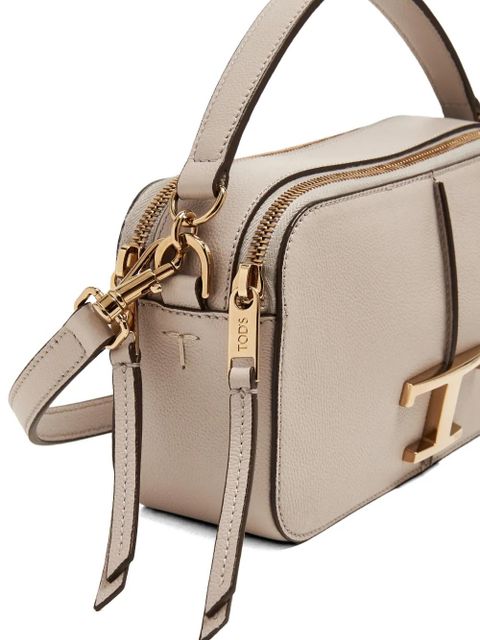 Tod's Timeless logo plaque zip tote bag - Grey