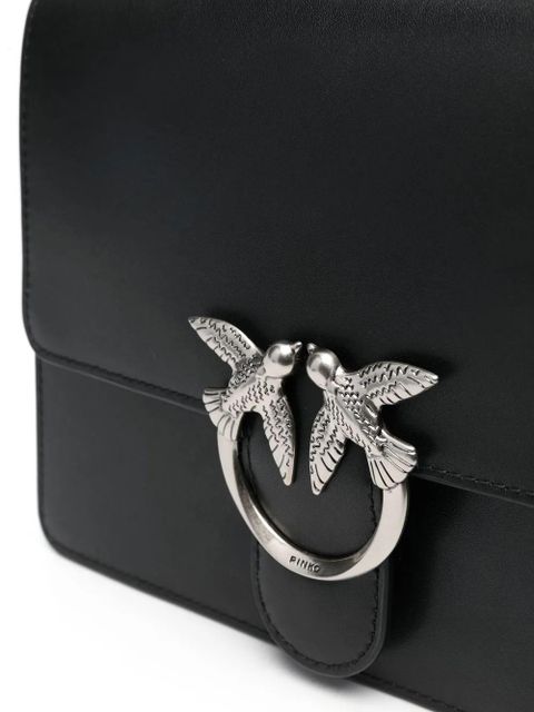 PINKO Love Birds leather tote bag - Black
