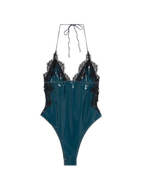 Oséree lace-trim swimsuit - Blue - zdjęcie produktu nr 1