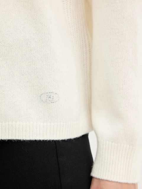 Liu Jo sweter wełniany damski kolor beżowy z golfem MF5059 MS009