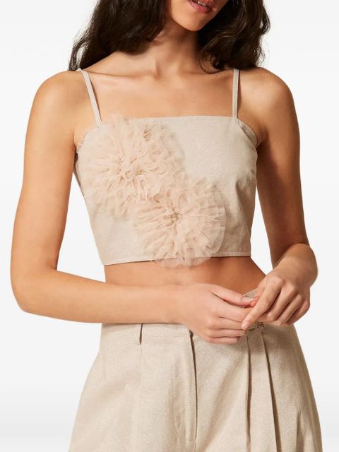 TWINSET appliqué crop top - Neutrals - zdjęcie produktu nr 2