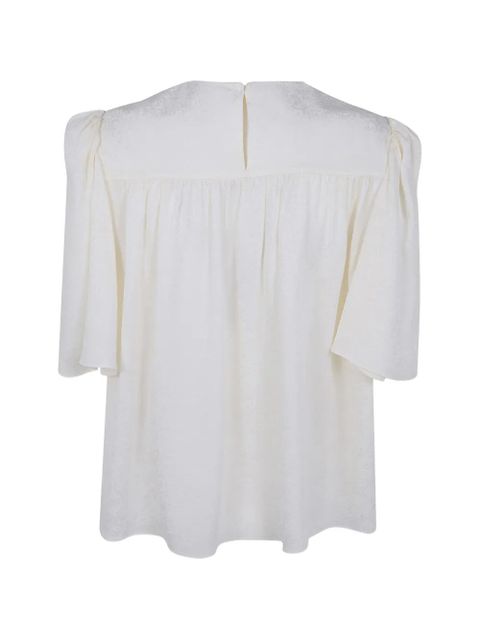 Chloé Minimal gathered-detail blouse - Neutrals - zdjęcie produktu nr 2