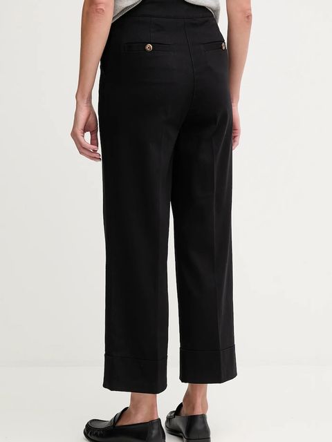 United Colors of Benetton spodnie damskie kolor czarny proste high waist 4SJCDF07J