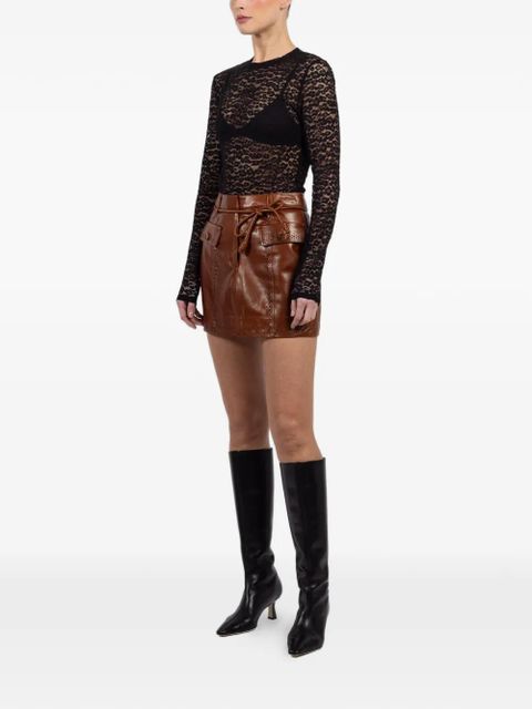 Ulla Johnson Luna leather mini skirt - Brown