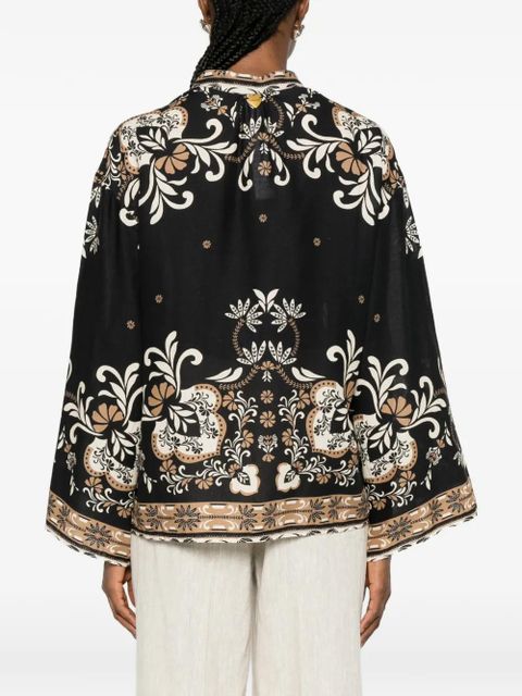 TWINSET floral-print tie-fastening blouse - Black