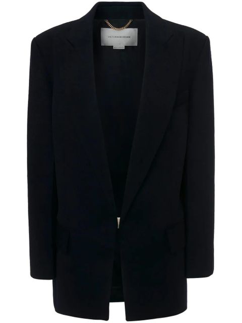 Victoria Beckham peak-lapel wool-cashmere blazer - Blue - zdjęcie produktu nr 1