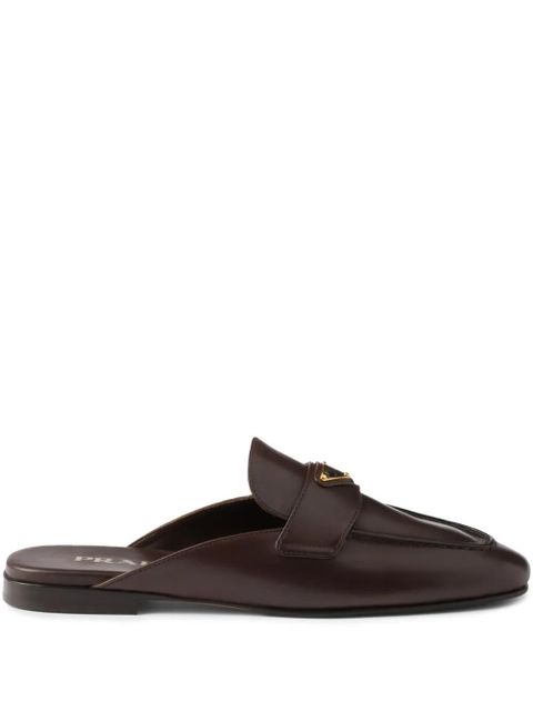 Prada leather slippers - Brown - zdjęcie produktu nr 1