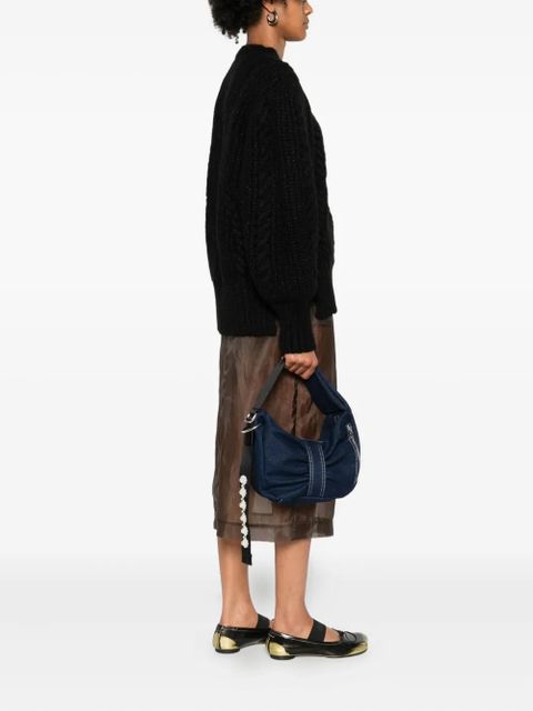 Simone Rocha bow pearl-embellished shoulder bag - Blue - zdjęcie produktu nr 2