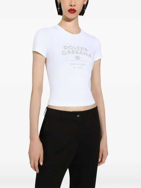Dolce & Gabbana logo-print cotton-blend T-shirt - White