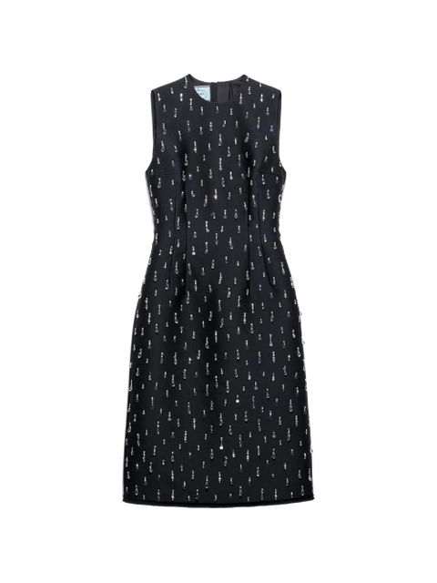 Prada embroidered scuba dress - Black - zdjęcie produktu nr 1