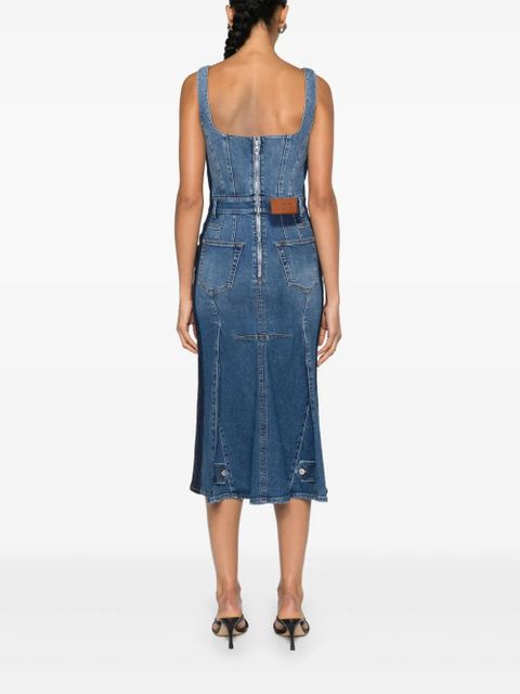 Alexander McQueen Kickback denim midi dress - Blue
