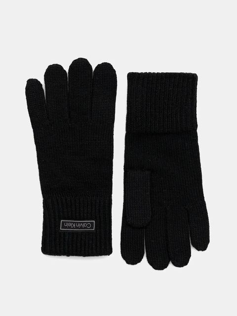 Calvin Klein rękawiczki wełniane damskie kolor czarny LV14F8041G - zdjęcie produktu nr 1
