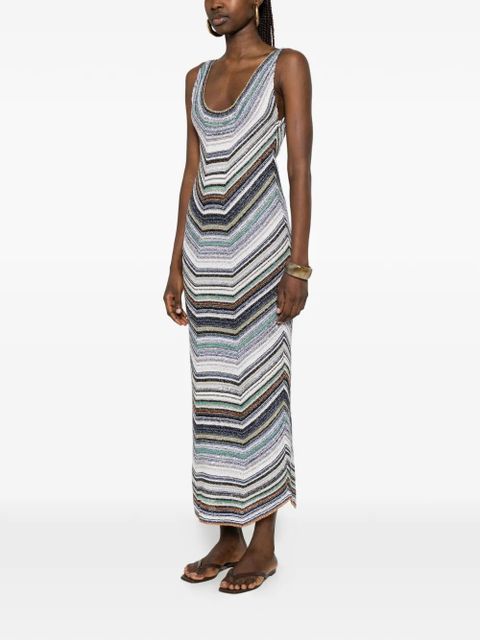 Missoni chevron sleeveless maxi dress - White