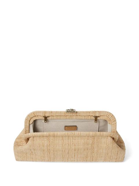 Jimmy Choo Skylar logo-plaque clutch bag - Neutrals