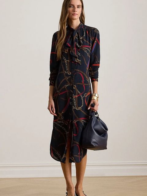 Lauren Ralph Lauren sukienka kolor granatowy midi prosta 200P03552 - zdjęcie produktu nr 1