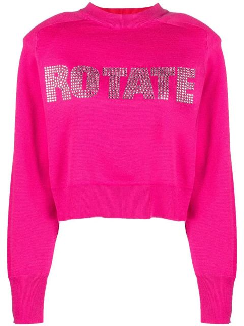 ROTATE BIRGER CHRISTENSEN Shandy rhinestone-embellished jumper - Pink - zdjęcie produktu nr 1