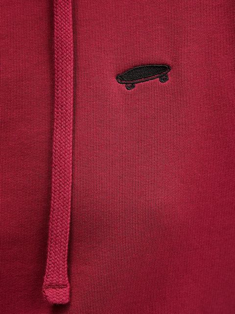 Vans bluza bawełniana damska kolor czerwony z kapturem gładka VN000P5PBRD1