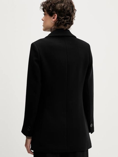 Sisley płaszcz kolor czarny 2OUALN05Z - zdjęcie produktu nr 2