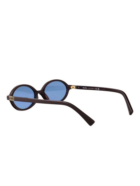 Miu Miu Eyewear ovoid-frame sunglasses - Black - zdjęcie produktu nr 2