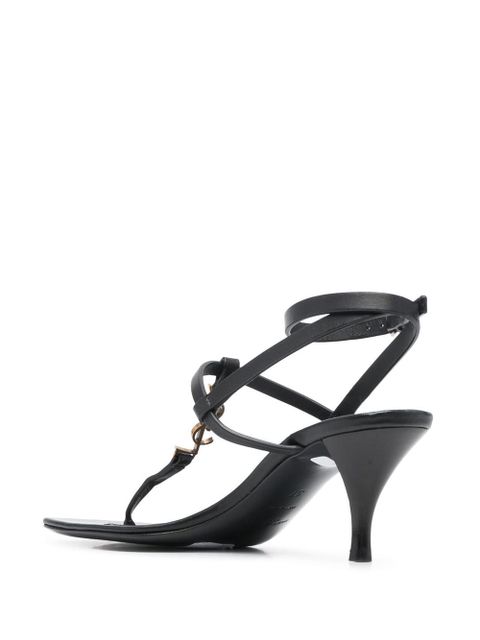 Saint Laurent 60mm Cassandra leather sandals - Black