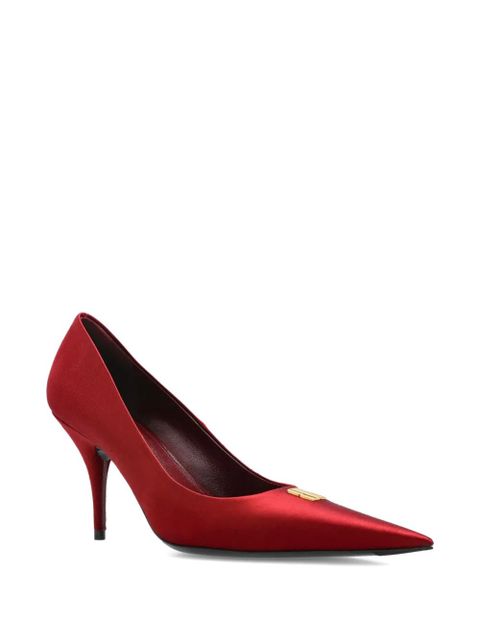Balenciaga pointed logo-detail pumps - Red