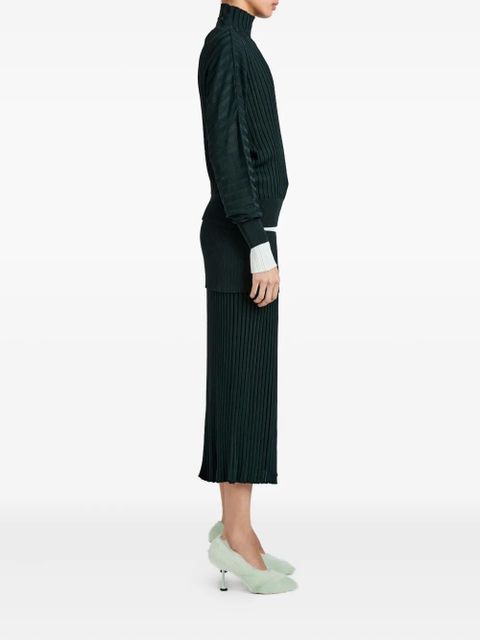 Proenza Schouler Luiza ribbed midi skirt - Green