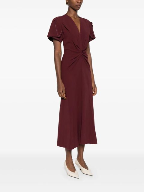 Victoria Beckham Eve ruffle midi dress - Red - zdjęcie produktu nr 2