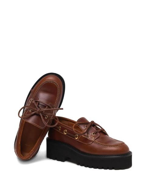 Maje chunky-sole boat shoes - Brown
