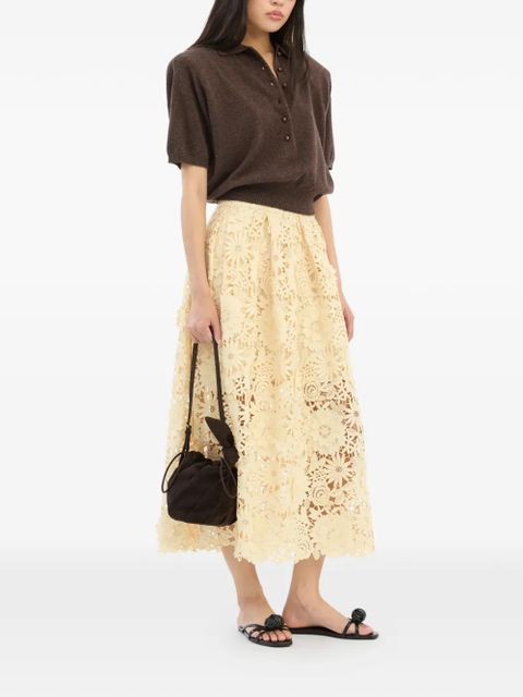 ROTATE BIRGER CHRISTENSEN 3D lace midi skirt - Neutrals - zdjęcie produktu nr 2