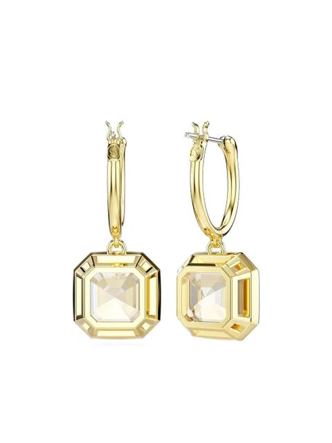 Swarovski Millenia gold-tone crystal-embellished hoop earrings - zdjęcie produktu nr 2