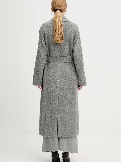 BOSS płaszcz z dodatkiem wełny kolor szary 50548338