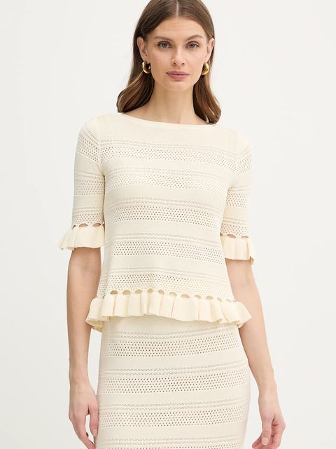 Twinset bluzka damska kolor beżowy gładka 261TP3082 - zdjęcie produktu nr 1