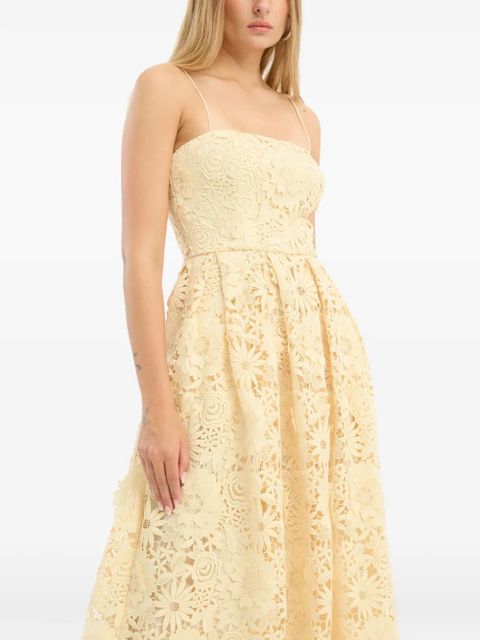 ROTATE BIRGER CHRISTENSEN lace midi dress - Yellow