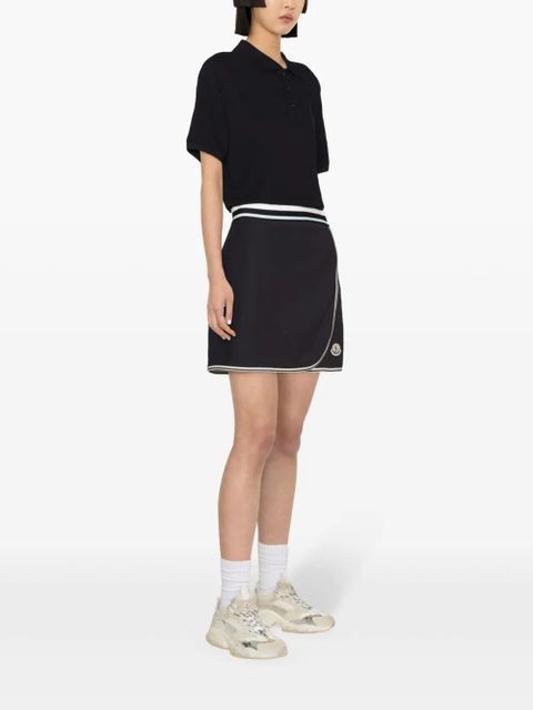 Moncler logo-patch wrap tennis skirt - Blue