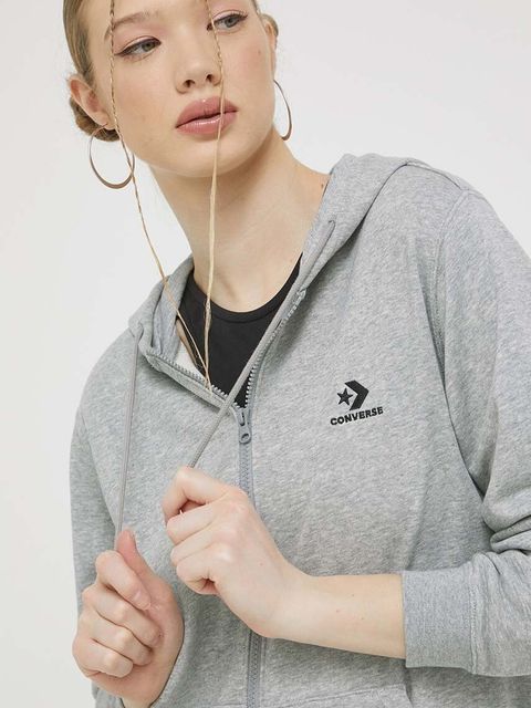 Converse bluza kolor szary z kapturem gładka 10023871.A02-VINTAGEGRE
