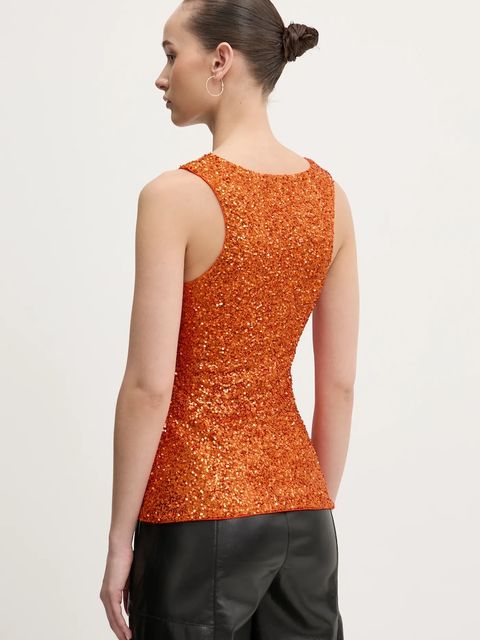Never Fully Dressed top Rust Sequin kolor pomarańczowy NFDTO1615