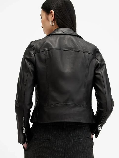 AllSaints kurtka skórzana DALBY damska kolor czarny przejściowa W086LB