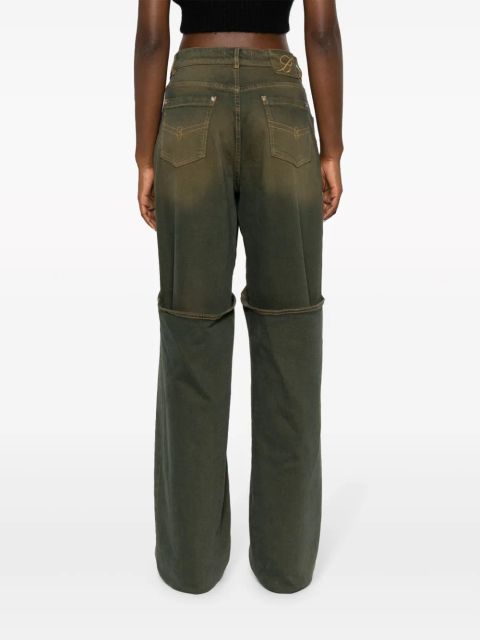 Blumarine buckle-detail straight-leg jeans - Green