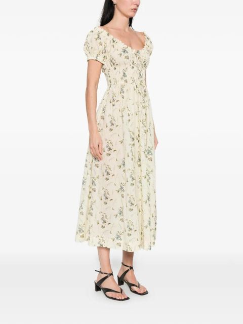 DÔEN Ashlynn floral-print midi dress - Yellow
