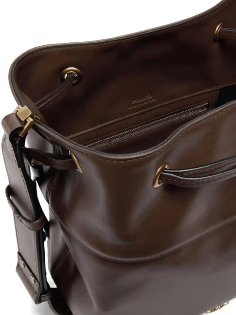 PINKO drawstring leather bucket bag - Brown - zdjęcie produktu nr 2