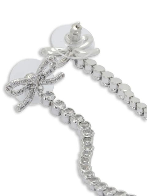 Self-Portrait crystal bow droplet earrings - Silver - zdjęcie produktu nr 2