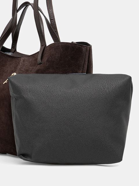 Answear.LAB torebka zamszowa kolor brązowy