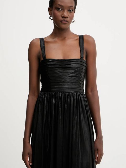 Retrofete sukienka Iris kolor czarny maxi rozkloszowana FW24-10329