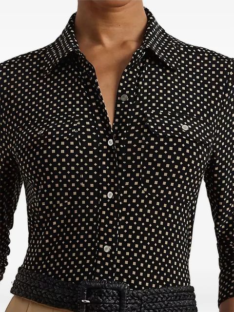 Lauren Ralph Lauren geometric-pattern shirt - Black