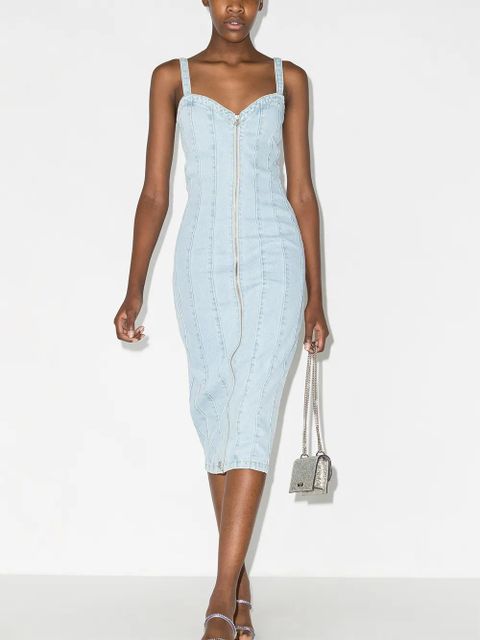 ROTATE BIRGER CHRISTENSEN Kayla zip up denim dress - Blue - zdjęcie produktu nr 2