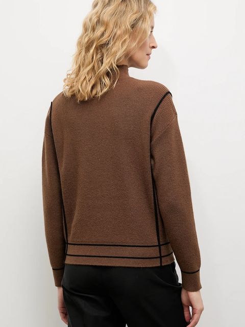 Answear.LAB sweter z kaszmirem damski kolor brązowy z półgolfem